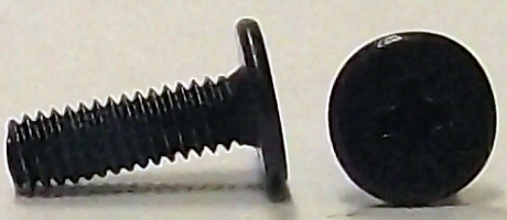 M2.5x8mm Black Zinc Wafer Head Machine Screw w/Nylok #10021